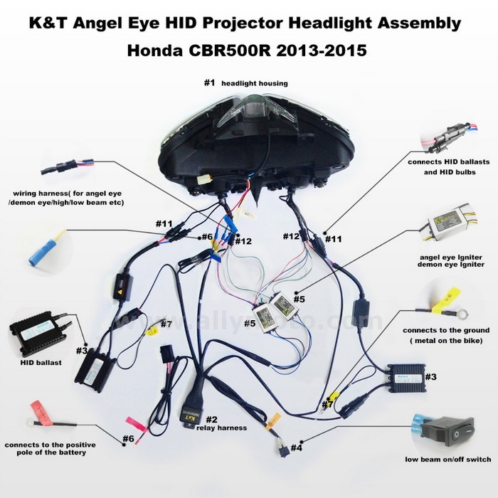 002 Headlight Honda Cbr500R 2013 2014 2015 Dual Led Angel Halos Eye Green Demon Eye-4 002 Headlight Honda Cbr500R 2013 2014 2015 Dual Led Angel Halos Eye Green Demon Eye-4